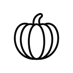 pumpkin line art on white background