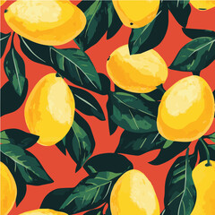 Vector illustration seamless pattern of Mango