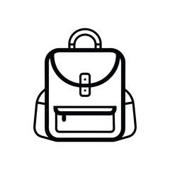 Clean Vector School Bag Sketch for Learning Themes  
