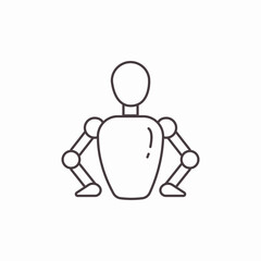 mannequin sitting position icon sign vector