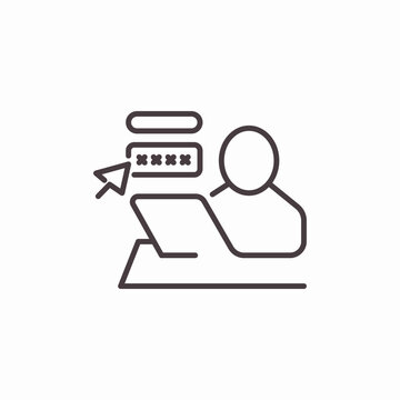 password entry user icon sign vector