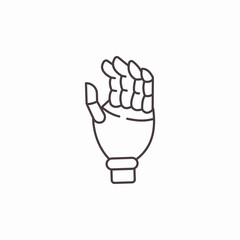robotic hand open icon sign vector