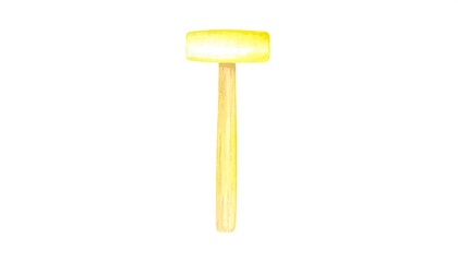 Yellow Wooden Mallet.