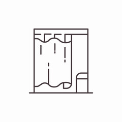 shower curtain rod icon sign vector