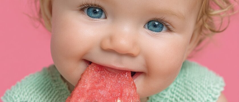 Summer joy a child relishing watermelon with pure delight