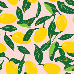 Vector illustration seamless pattern of Mango