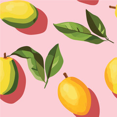 Vector illustration seamless pattern of Mango