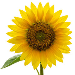 Fototapeta premium Bright sunflower blooming against a white background 