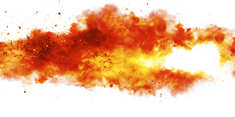 Fiery abstract cloud formation isolated on a white background png ai generated