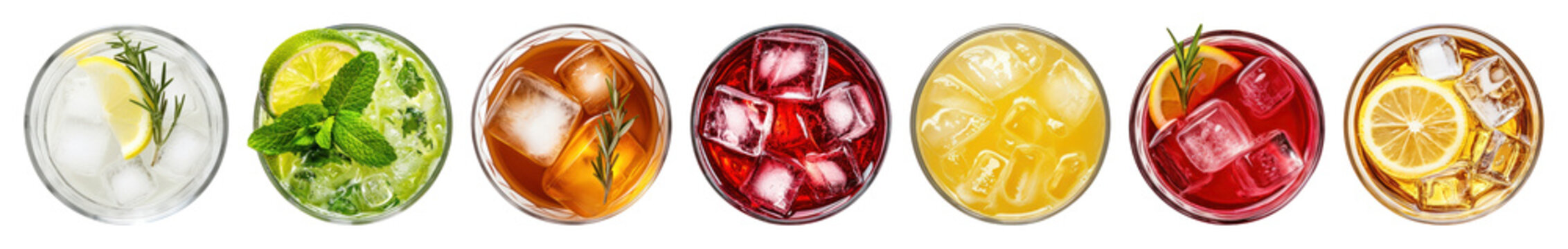 PNG Colorful refreshing drinks assortment, element set on transparent background