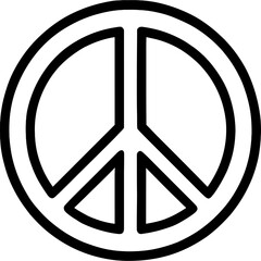 Minimalist peace symbol outline
