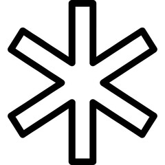 Obraz premium Symmetrical outline of asterisk icon