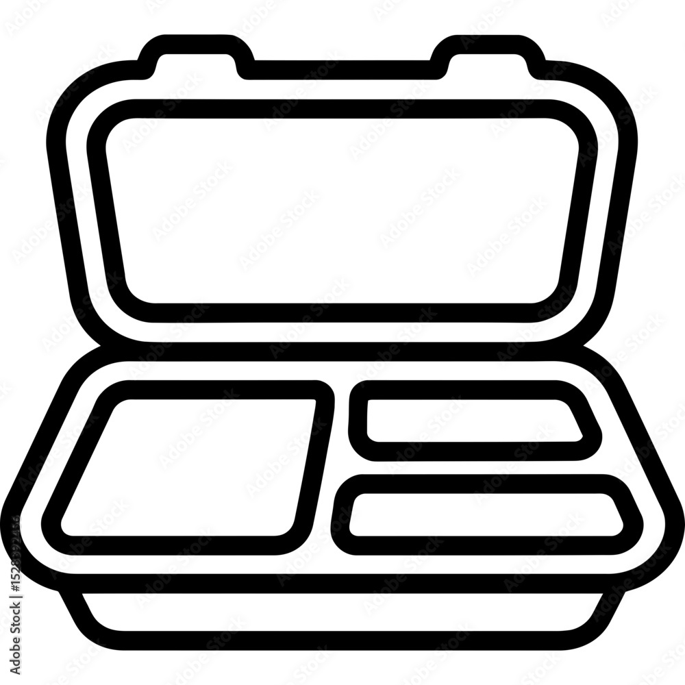 Poster minimal takeout container icon design