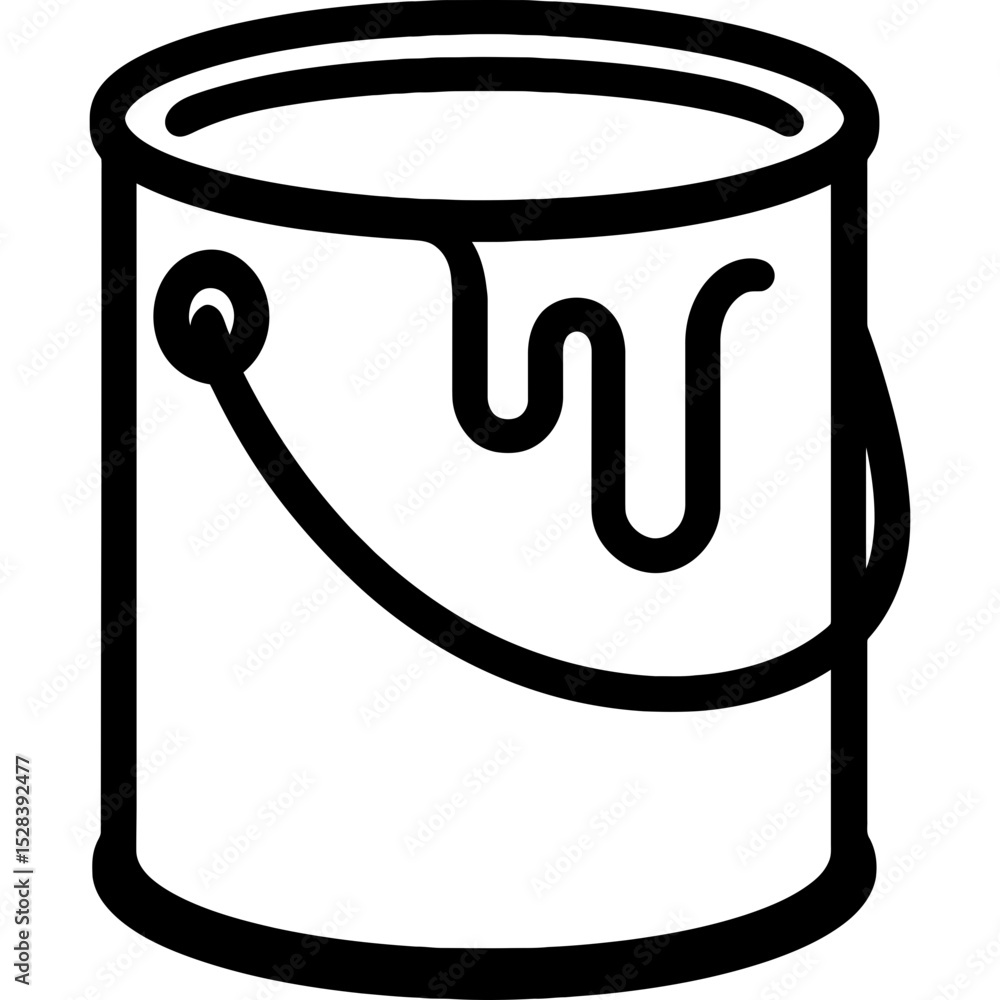 Poster paint can outline icon in minimal vector style