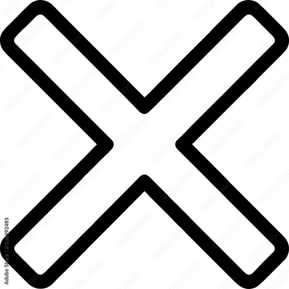 Poster minimal vector x mark icon design