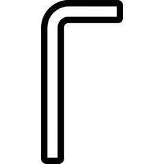 Minimalist icon of L-shaped allen key