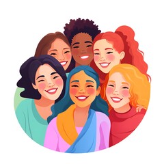 Diverse Group of Happy Women Communicating and Bonding Together Outdoors