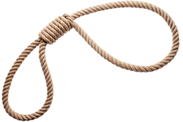 Hangman's noose rope isolated on a white background png ai generated