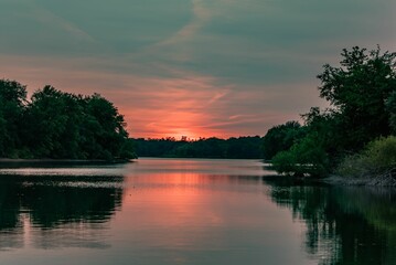 Forest Fire Sunset at Codorus State Park, Pennsylvania