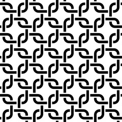 Geometric black weave loops seamless pattern. Vector Illustration
