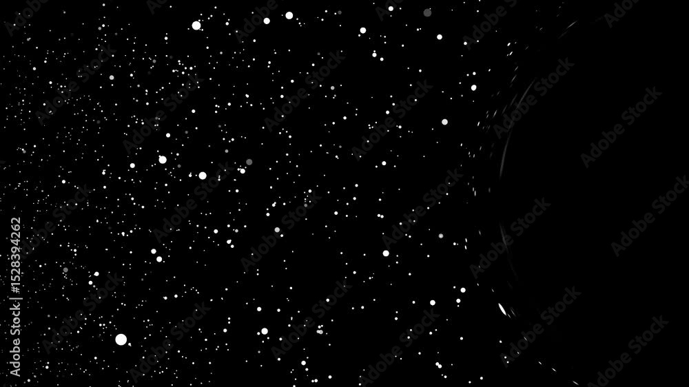 Poster particles floating towards in space into the black hole effect. perfect for compositing