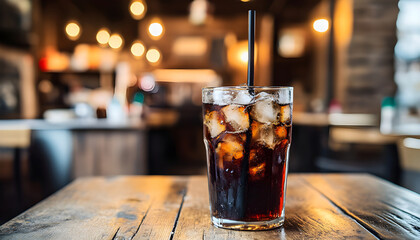 Fresh food and carbonated soda soda on a white dish served with soda water on a wooden table