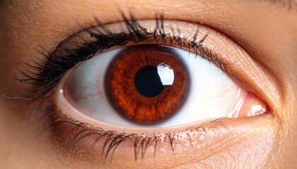 Closeup of brown human eye.