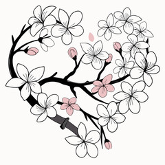 cherry blossom branch vector