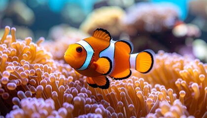 Clownfish in coral reef.