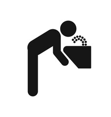 simple water drinking fountain symbol icon sign vector isolated on transparent background