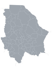 Map of the state of Chihuahua with political division by municipalities, Infographic