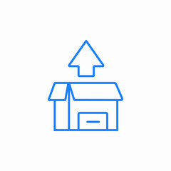 box upload arrow icon sign vector