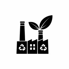 creative and simple minimal details Outline  eco factory icon vector