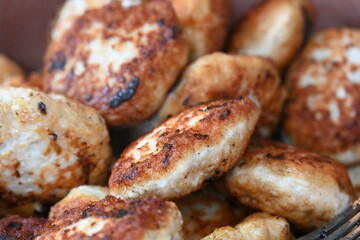 fried cutlets on a plate,