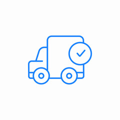 delivery truck checked icon sign vector
