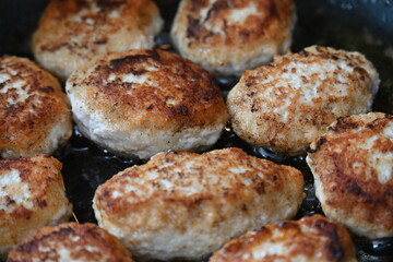 fried cutlets on a plate,