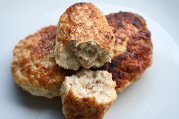 fried cutlets on a plate,