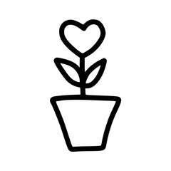 Hand drawn heart plant