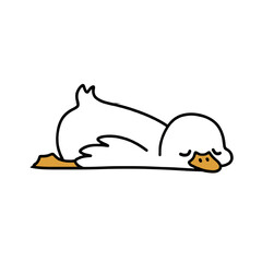 Cute sleeping duck drawing