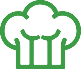 A bold vector chef hat logo, featuring a minimalist and modern outline design, perfect for culinary branding, restaurants, food startups, or kitchen-related businesses.