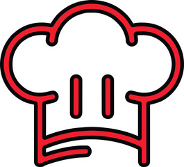 A bold vector chef hat logo, featuring a minimalist and modern outline design, perfect for culinary branding, restaurants, food startups, or kitchen-related businesses.