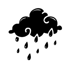 Black cloud with rain illustration