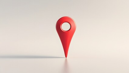 Modern Red Navigation Symbol with Glossy Finish
