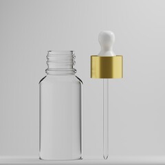 Open Glass Dropper Bottle Mockup