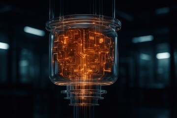 Futuristic translucent quantum computer technology for advanced computing concepts