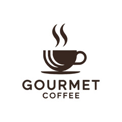Elegant Gourmet Coffee Logo with Steam Cup Icon
