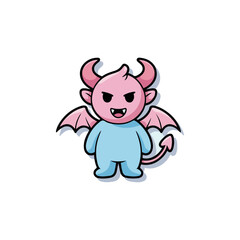 Adorable Pink Cartoon Bat Character Vector