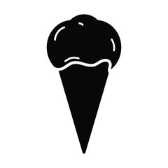 Minimal Ice Cream Cone Icon with Wavy Drip Design