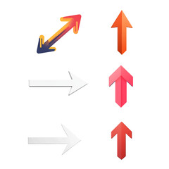 A collection of vibrant arrow icons in various colors and styles, perfect for presentations, web design, and graphic projects, symbolizing direction and movement.
