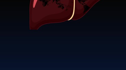 World Heart Day Animation Concept with Liver, Camera Light, and Global Health Message